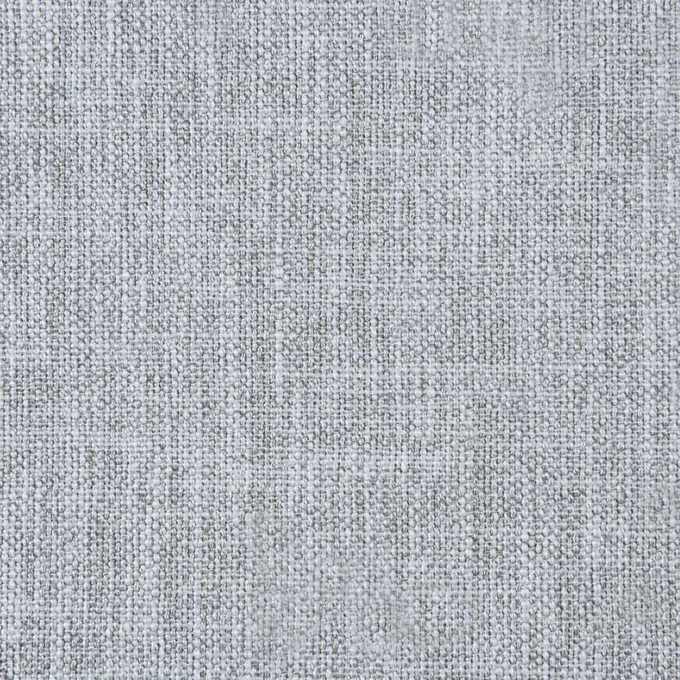 Nolita Linen Textured Fabric / Linen Upholstered Bed, Gray, Full, Black Finish