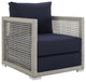 Gray Navy Aura 3 Piece Outdoor Patio Wicker Rattan Set