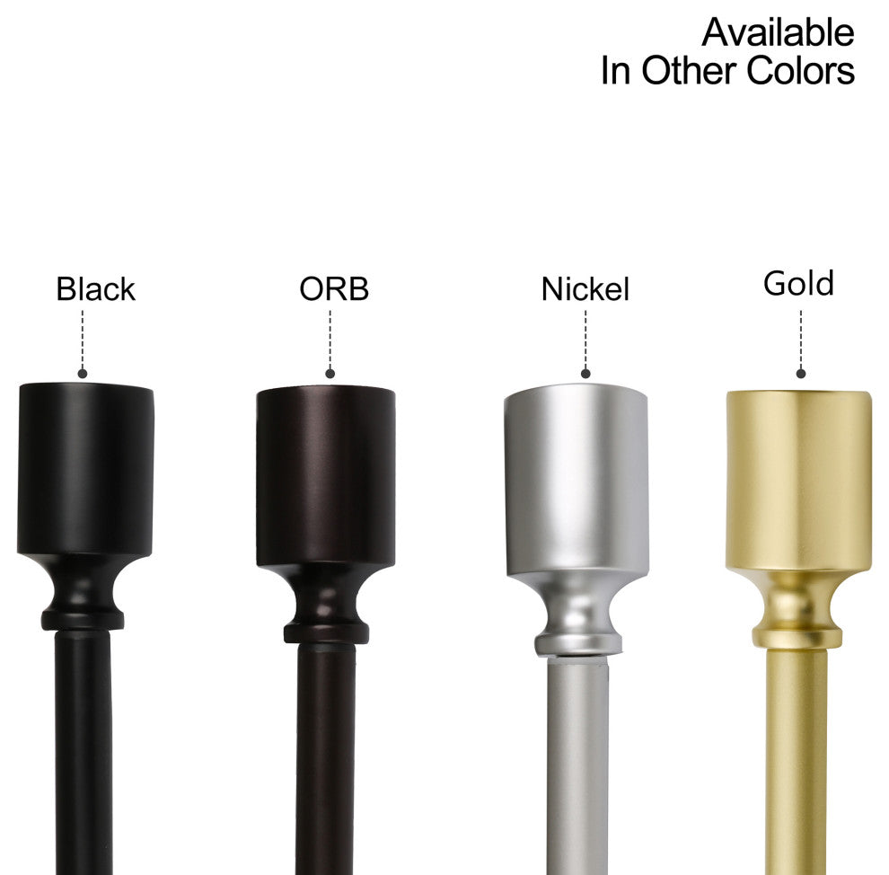 UTOPIA ALLEY 3/4 Inch Curtain Rod - Curtain Rods For Windows 86 to 120", Black