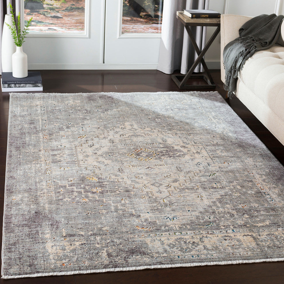 Surya Presidential PDT-2311 5'x8'2" Rug, Gray/Ivory/Butter/Pale Blue/Blue/Lime