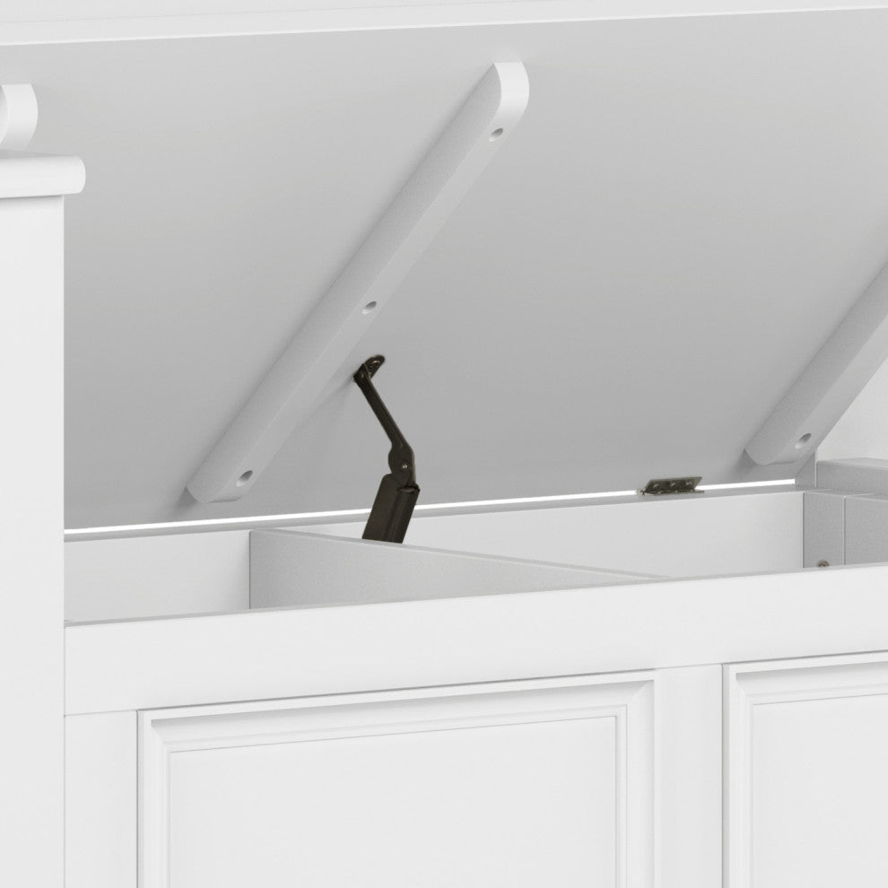 Amherst Solid Wood Small Entryway Storage Bench, White