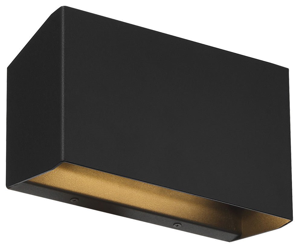 Amora Bi-Directional Wide Outdoor LED Wall Mount, Black