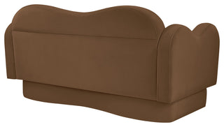 Bloom Upholstered Loveseat, Saddle, Velvet