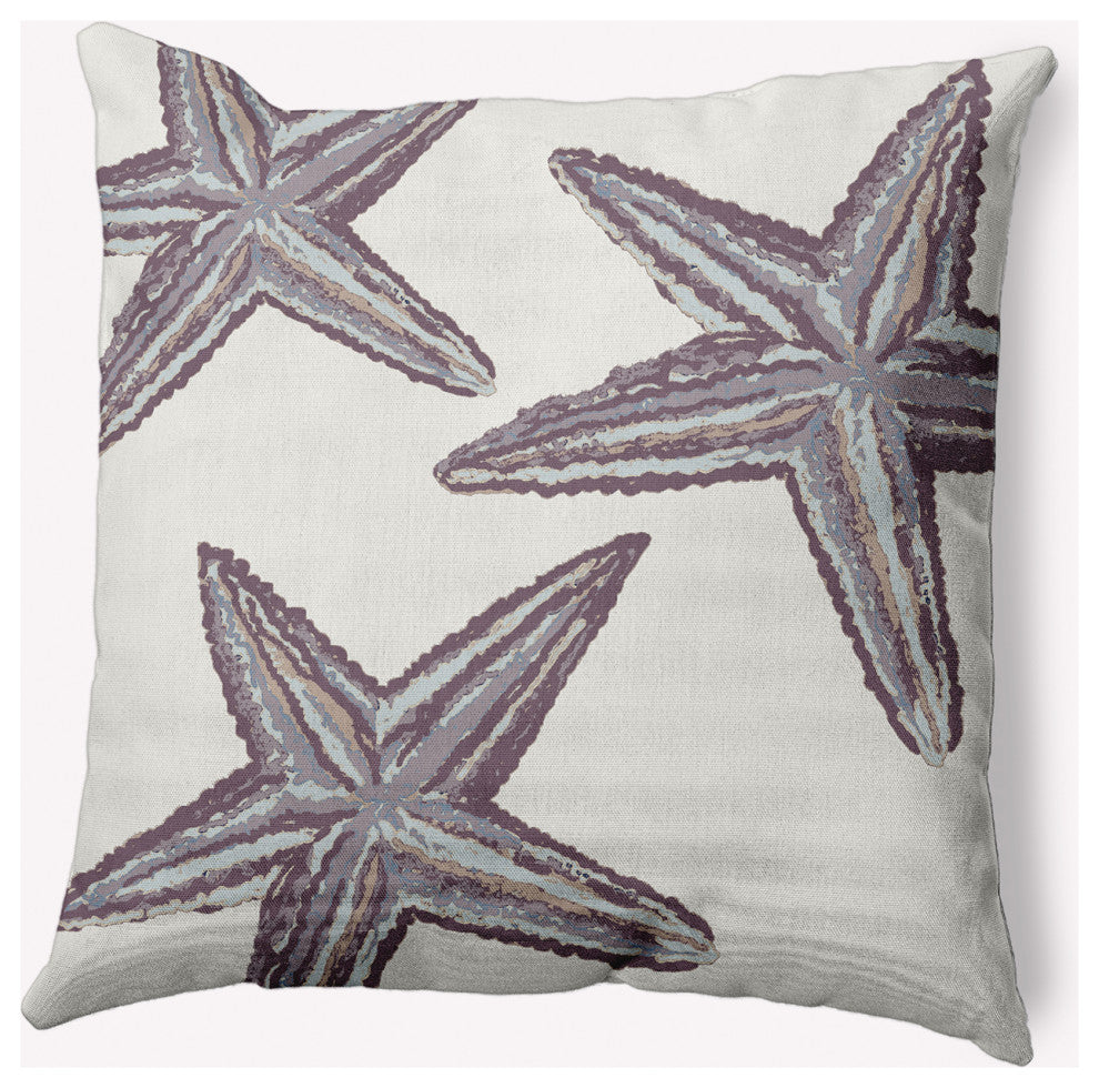 16x16" Starfish Constellation Nautical Decorative Indoor Pillow, Dusty Purple