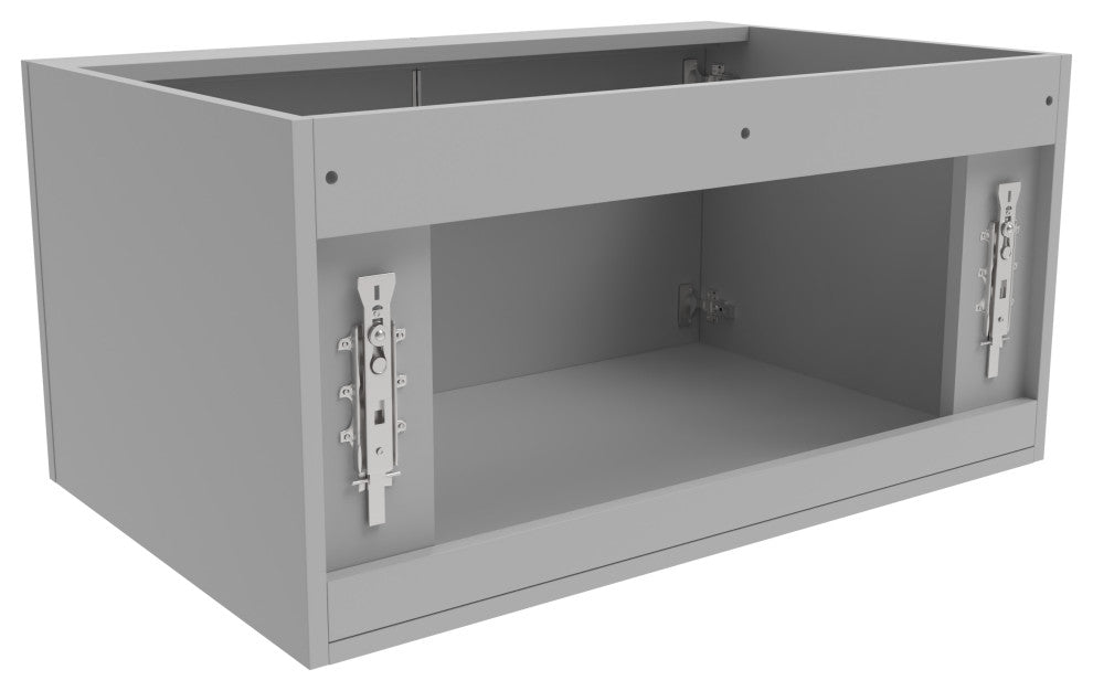 CastelloUSA Alpine 30" Wall Mounted Vanity, Base Only, Gray, Chrome Handles