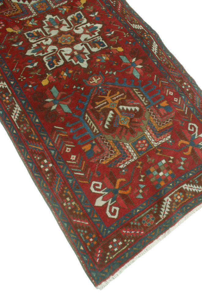 Fine Vintage Distressed Albany Red/Burgundy Runner, 3'3x11'2