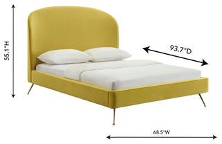 TOV Furniture Vivi Burnt Gold Velvet Bed in Queen