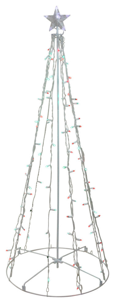 5' Red and Green LED Lighted Twinkling Christmas Tree Outdoor Decoration