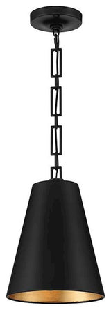 Alston Two Light Chandelier in Matte Black / Antique Gold