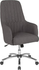 Albi Home And Office Upholstered High Back Chair In Dark Gray Fabric