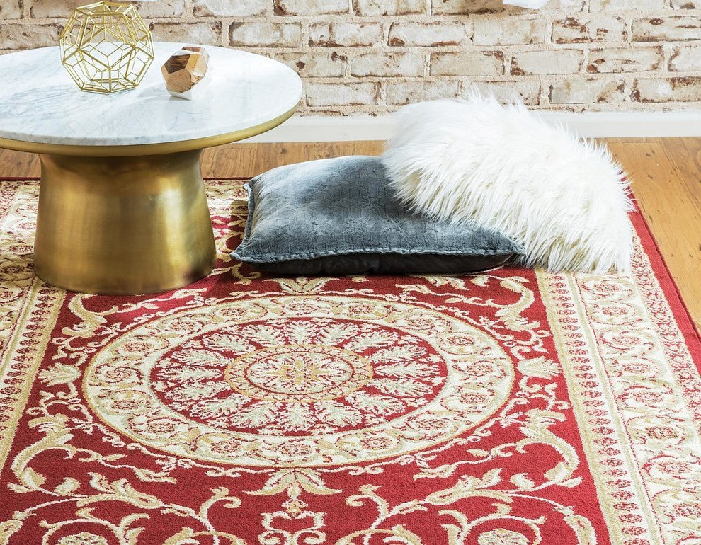 Unique Loom Red Napoleon Versailles 2' 2 x 6' 0 Runner Rug