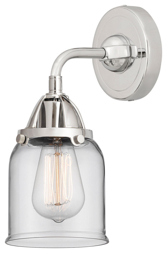Small Bell Sconce, Polished Chrome, Clear, Clear
