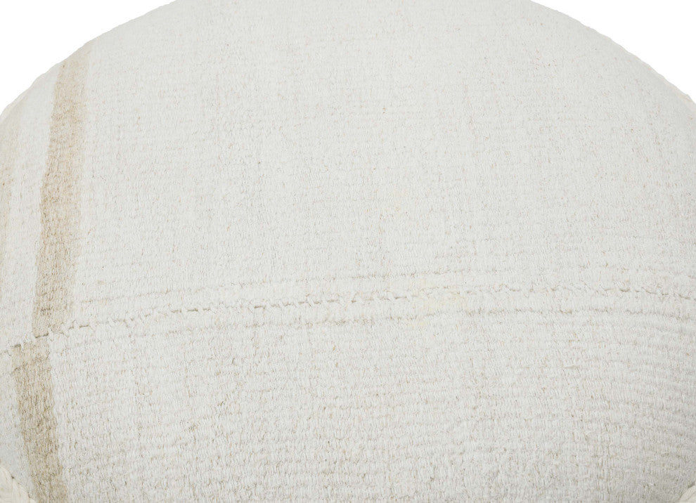 Vintage Hemp Kilim Upholstered Stool