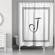 Classic White Monogrammed Shower Curtain, J