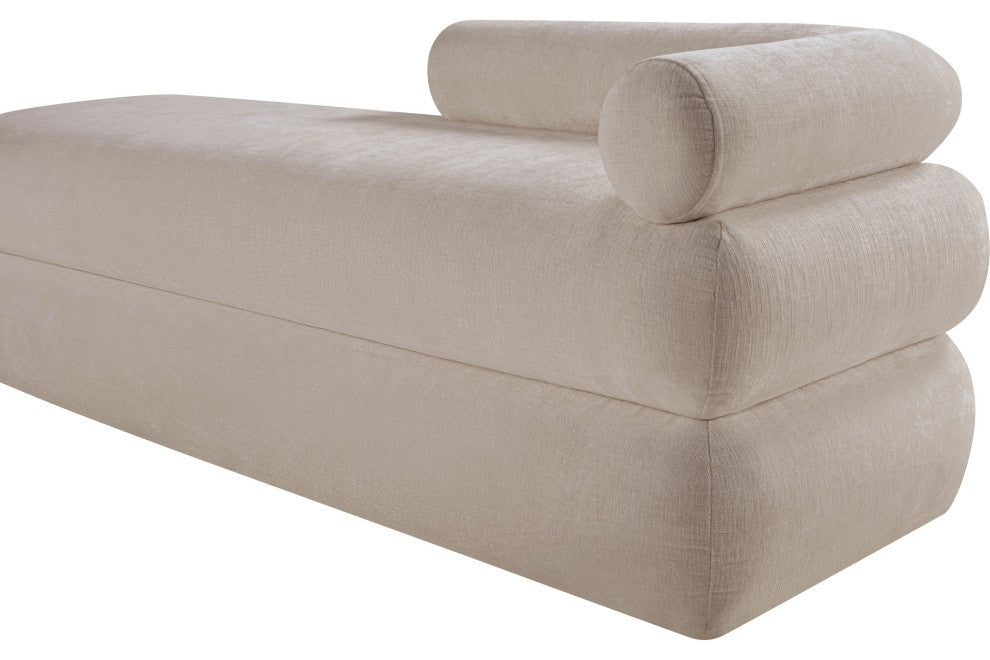 Kennedy Upholstered Bench, Beige, Chenille Fabric
