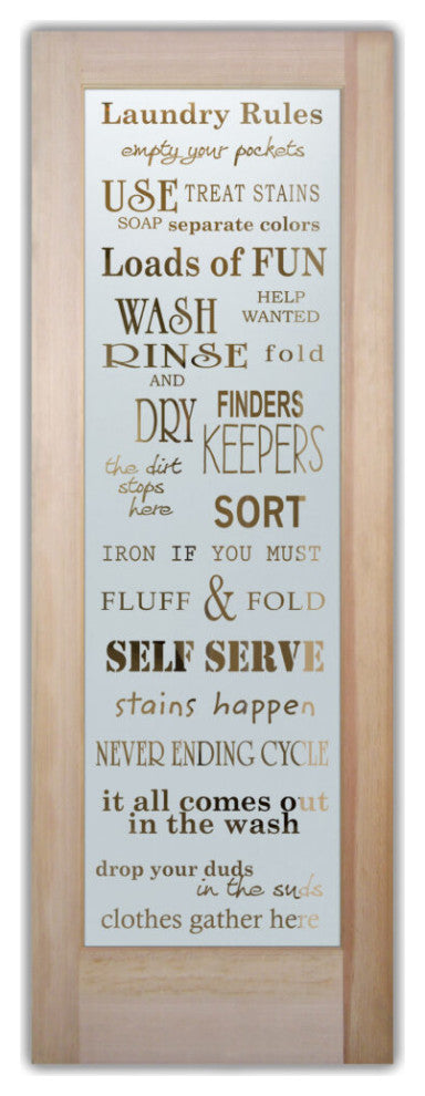 Laundry Door - Laundry Rules - Primed - 32" x 80" - Book/Slab Door