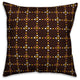 Whimsical Folk Pattern, Brown Outdoor Throw Pillow, 20"x20"