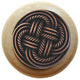 Classic Weave Natural Wood Knob, Unfinished With Antique-Style Copper