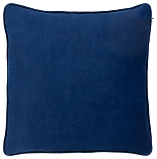 Surya Safflower Navy Pillow Shell With Polyester Insert 22"H X 22"W