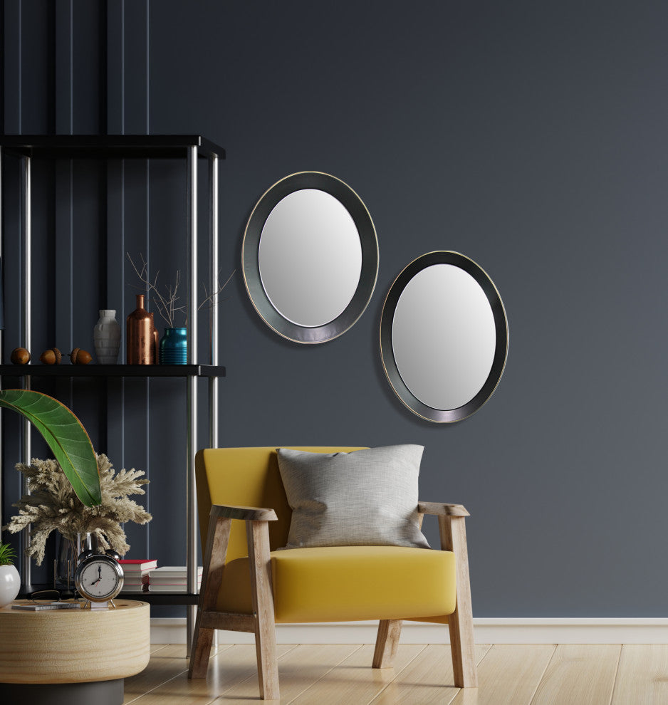 Oval metal decorative mirror