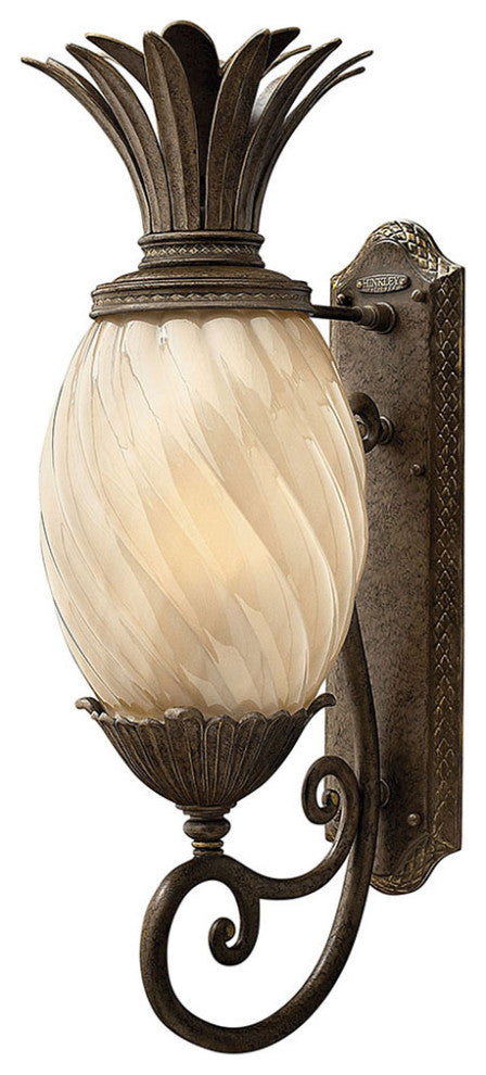 Plantation Medium Outdoor Wall Sconce, Pearl Bronze
