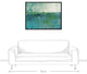 Blue Green Coastal Abstract 30x40 Black Floating Framed Canvas
