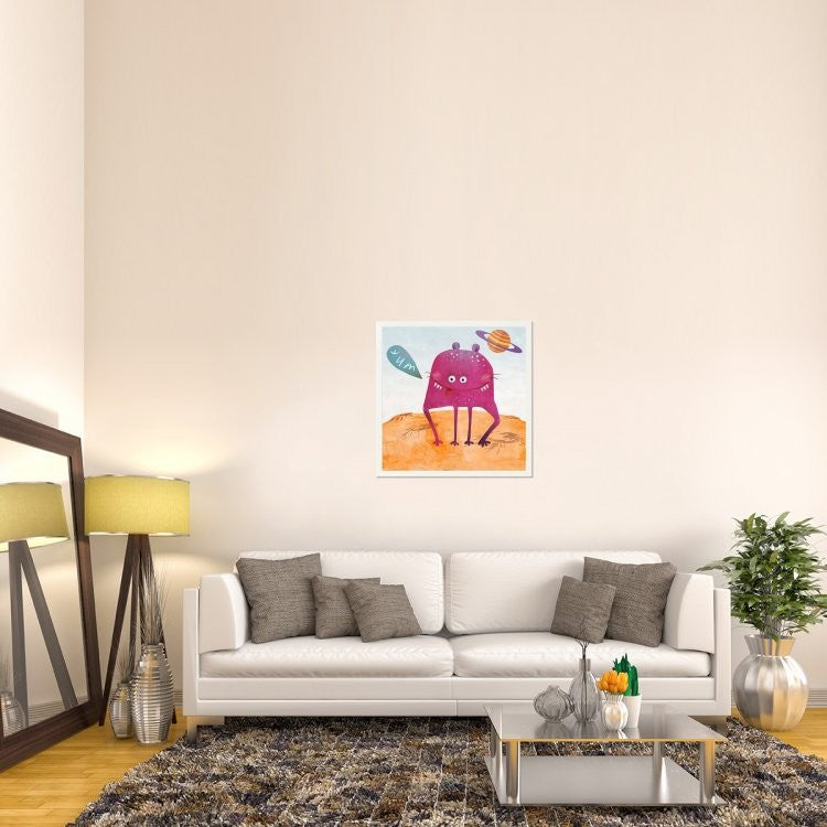 "Alien Friend Number 2" Framed Canvas Giclee by Skip Teller, 33x33"