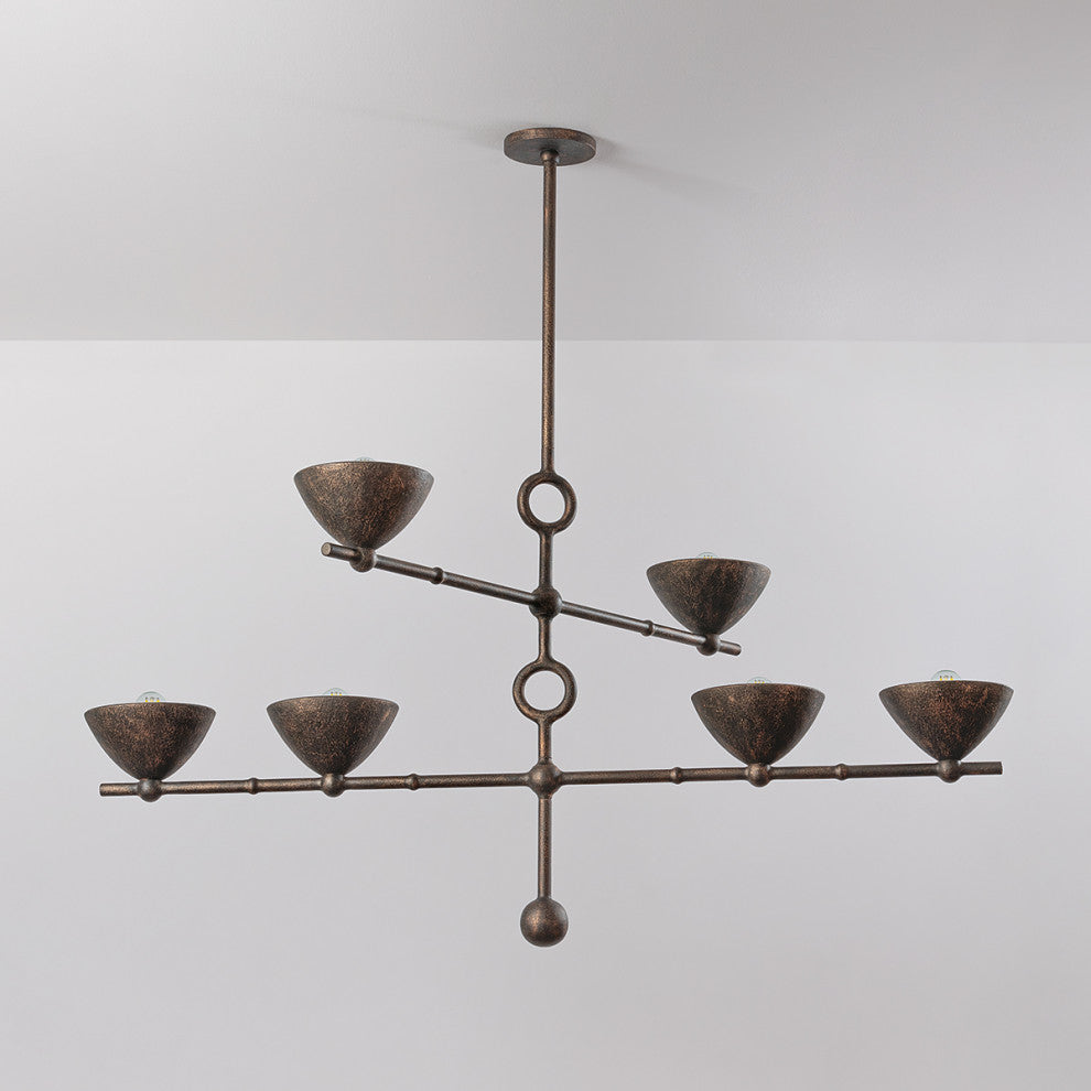 Troy Lighting Vishal Chandelier Black Patina Gold, 39.25"Lx54"Wx29"H