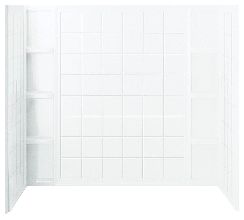 Sterling Ensemble Right-Hand Drain Bathtub Shower Kit 72"x40"x48", White