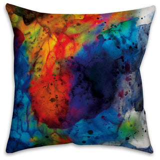 Watercolor Rainbow Overature Spun Poly Pillow, 18x18