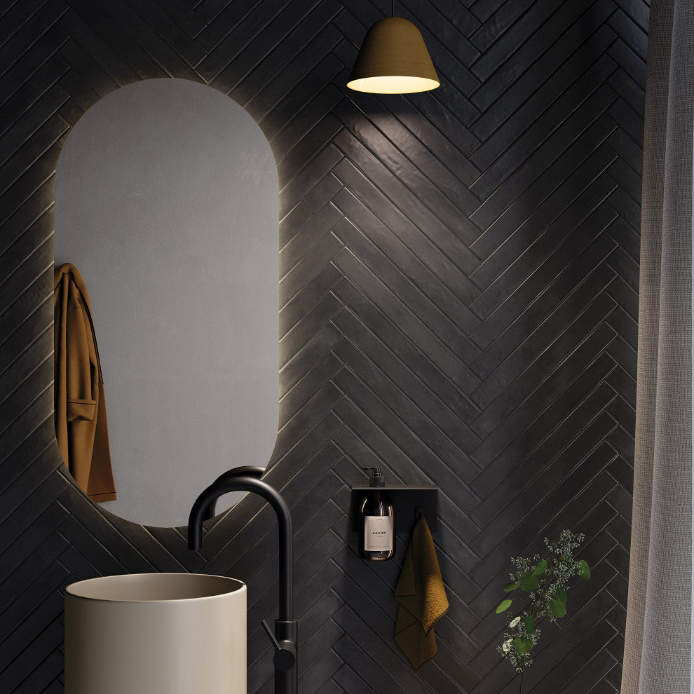 Phoenix Aquamarine Porcelain Floor and Wall Tile, Charcoal