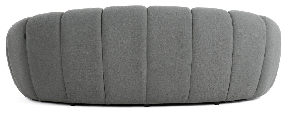Divani Casa Yolonda Modern Curved Light Grey Fabric Loveseat