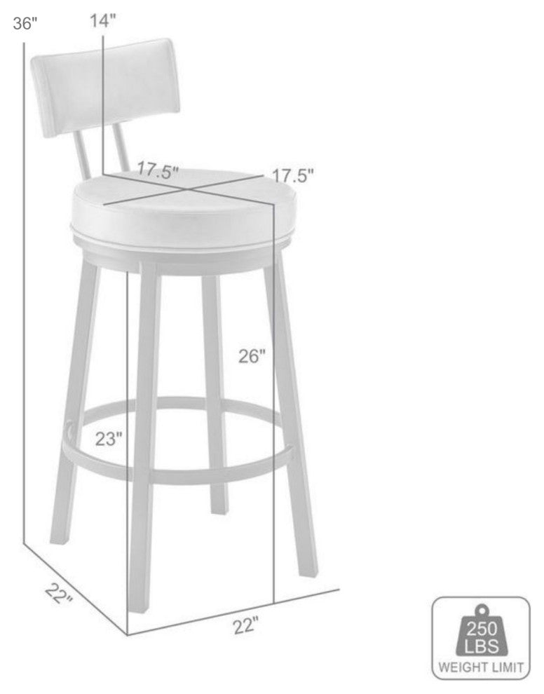 Dalza Swivel Counter or Bar Stool in Mocha Finish with Brown Faux Leather, 30