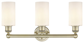 Clymer 3-Light 22" Bath Vanity Light, Antique Brass, Matte White Shade