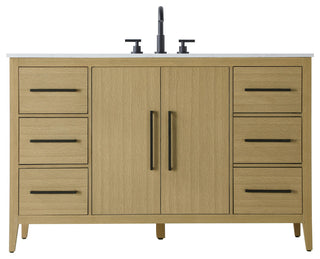 Home Living 54" Single Bathroom Vanity, Honey Brown