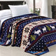 Christmas Deer Flannel Fleece Blanket, Blue Christmas Deer, Twin