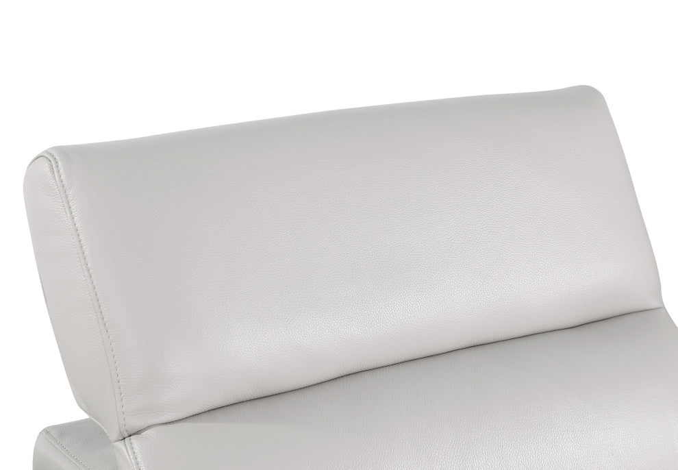 GIOVANNI 8-Piece, 4-Power Reclining Italian Leather Sectional, Light Gray