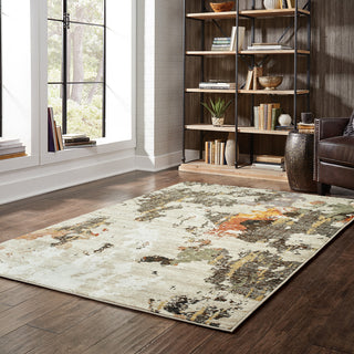 Elements Marble Beige/Charcoal Area Rug, 6'7"x9'6"