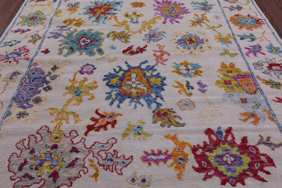 Turkish Oushak Handmade Wool Rug 8' 0" X 9' 8" - Q16069