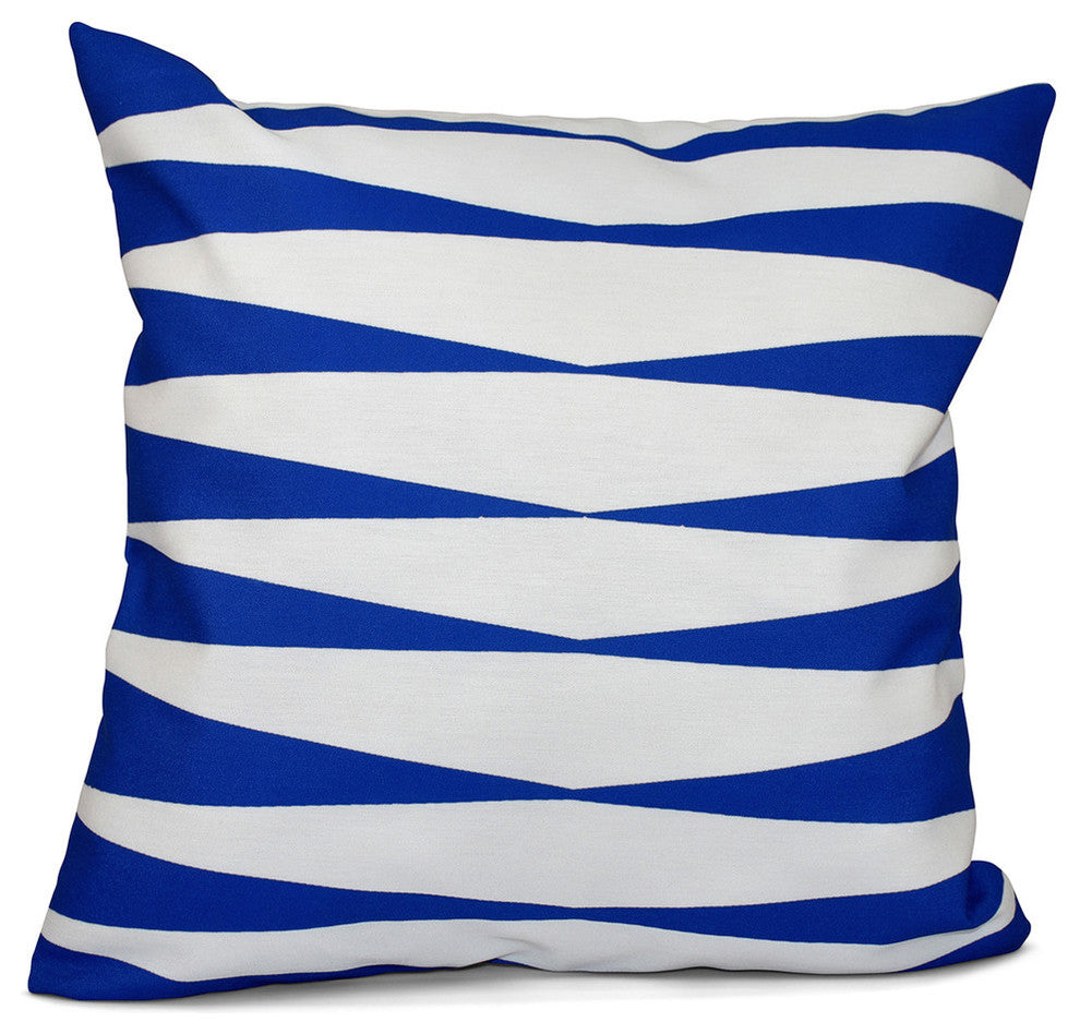 Geometric Decorative Pillow, Dazzling Blue , 18"x18"
