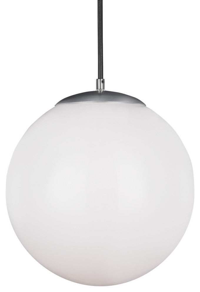 Leo - Hanging Globe 1-Light Pendant, Satin Aluminum