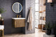 Columbia 24" Single Vanity, Latte Oak, White Glossy Composite Stone Top