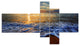 Peaceful Sandy Beach with Waves, Extra Large Canvas Art Print, 60"x32", 5 panels