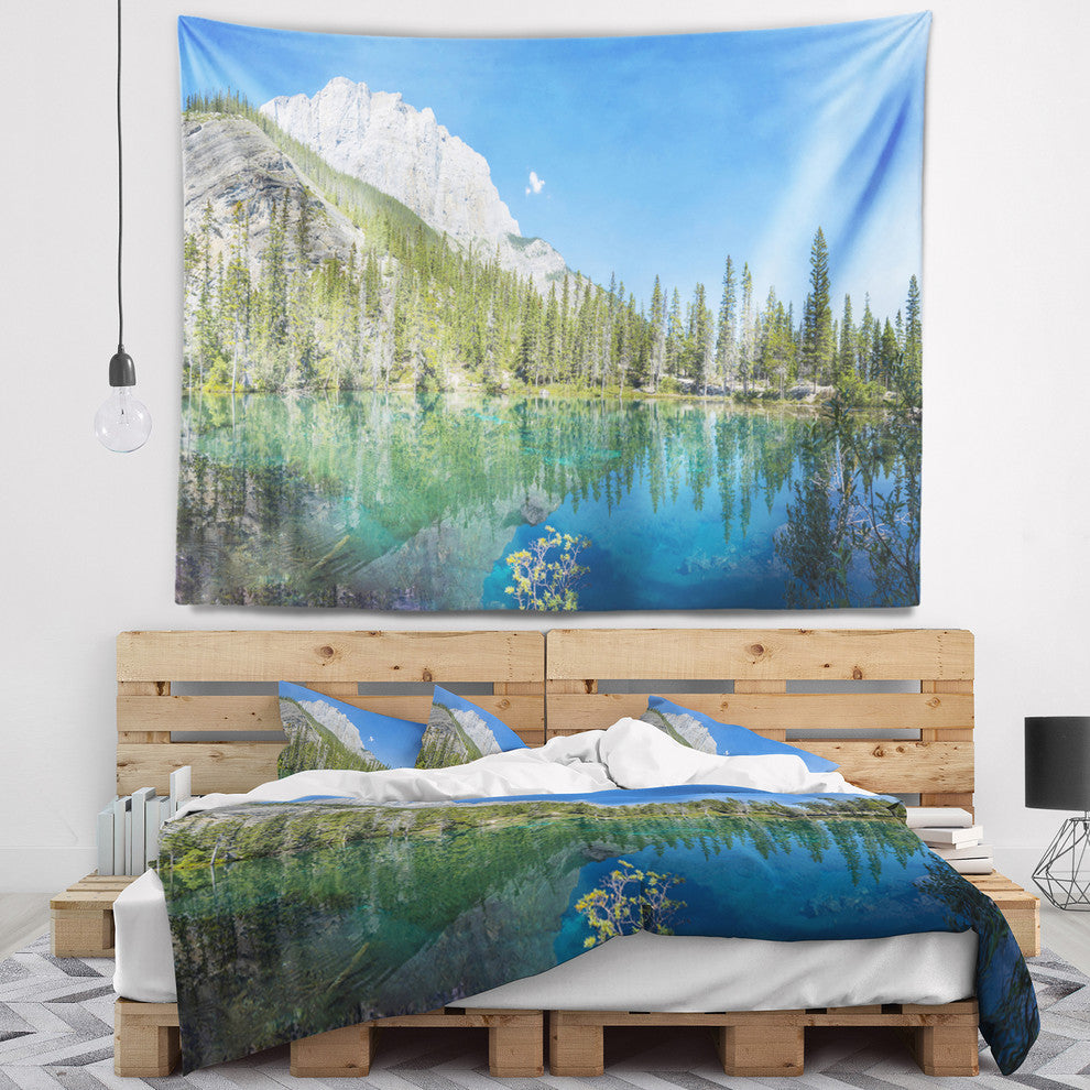 Grassi Lake Canmore Alberta Canada Landscape Wall Tapestry, 60"x50"