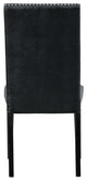 Pia Faux Leather Side Chair Set, Black