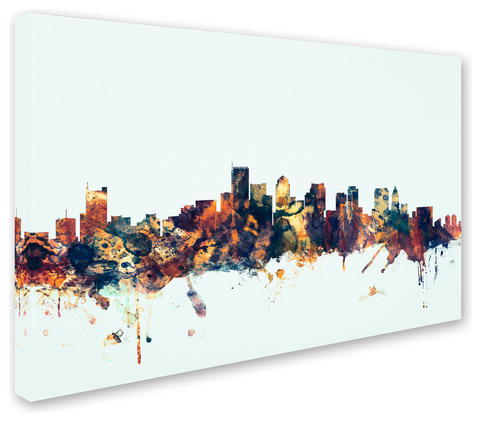 Michael Tompsett 'Boston MA Skyline Blue' Canvas Art, 30x47