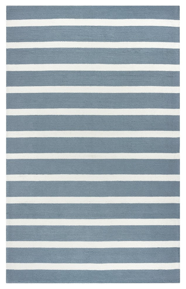 Rizzy Home Azzura Hill AH9937 Gray Strips Area Rug, Rectangular 5'x7'6"
