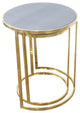 Charles Nesting Tables, Faux Shagreen With Gold Metal, 2 Piece Set