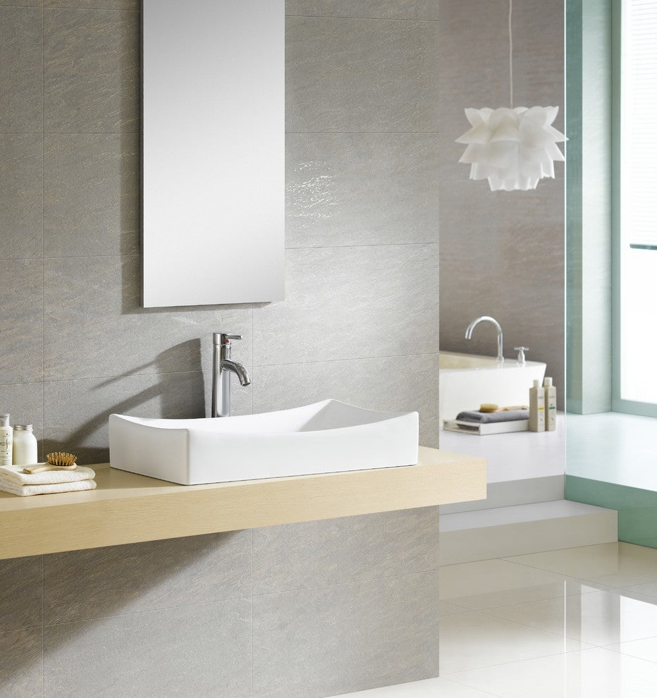 Fine Fixtures White Vitreous China Rectangular Vessel Sink