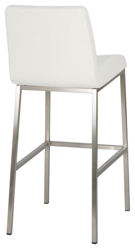 GDF Studio Jalen White Leather Bar Stools, Set of 2
